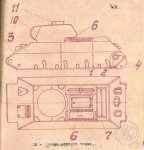 Схема корпуса танка. Уралмашзавод, [1945 г.]. Ф. Р-262. Оп. 1. Д. 72. Л. 34